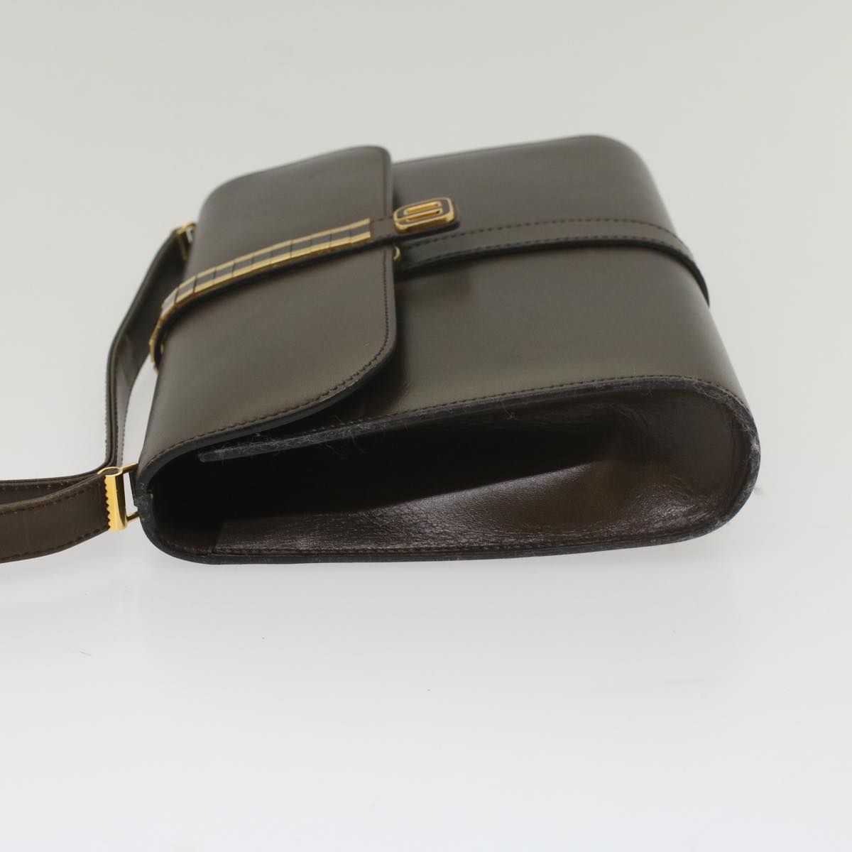 Christian Dior Shoulder Bag Leather Brown Auth bs9000