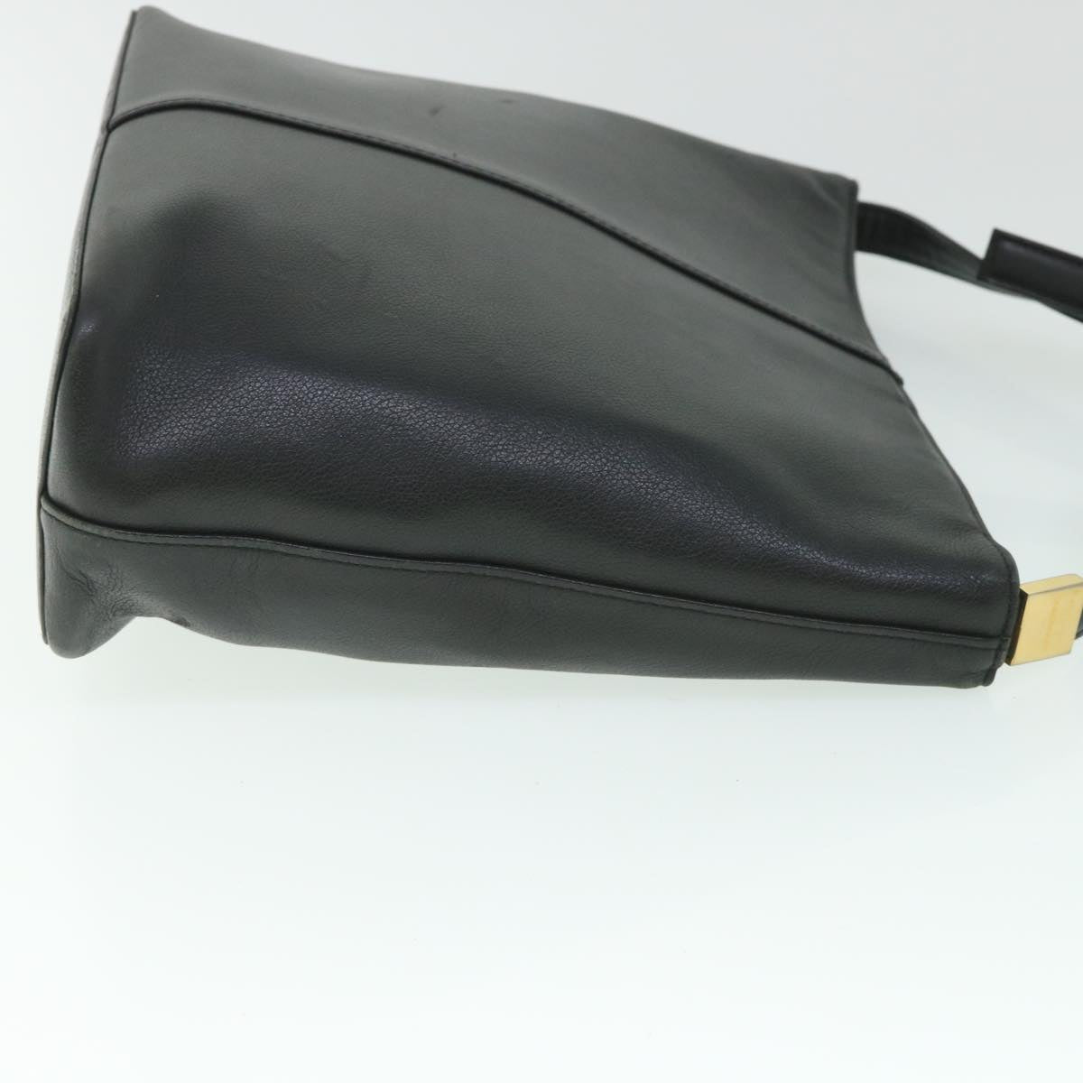 BURBERRY Shoulder Bag Leather Black Auth bs9003