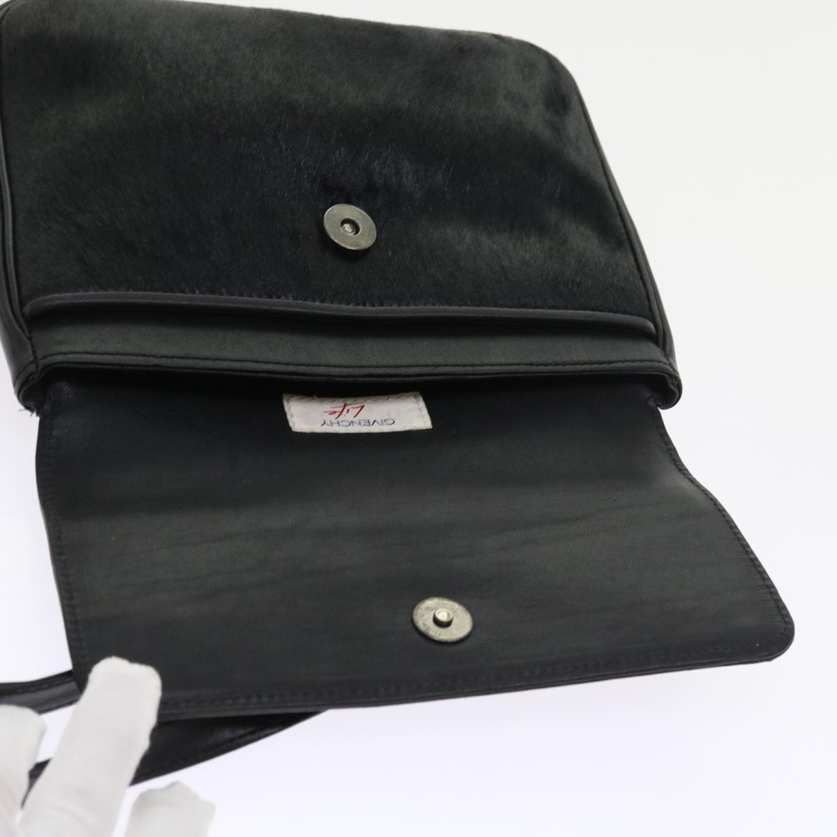 GIVENCHY Shoulder Bag Harako leather Black Auth bs9007