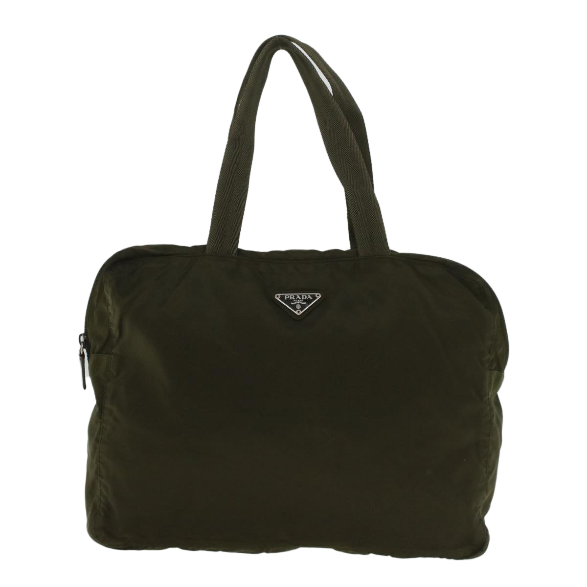 PRADA Hand Bag Nylon Khaki Auth bs9013 - 0