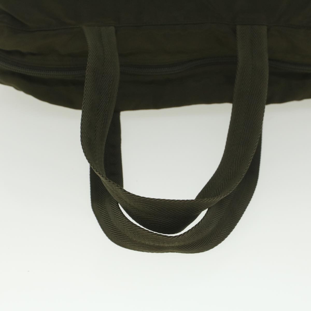 PRADA Hand Bag Nylon Khaki Auth bs9013