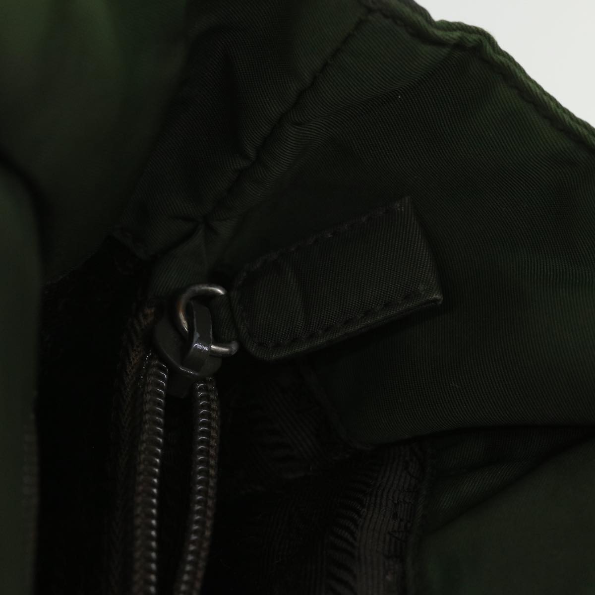 PRADA Hand Bag Nylon Green Auth bs9016