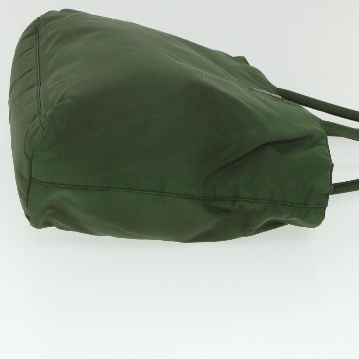PRADA Hand Bag Nylon Green Auth bs9016