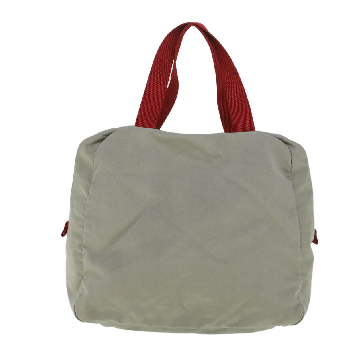PRADA Sports Tote Bag Nylon Silver Red Auth bs9019 - 0