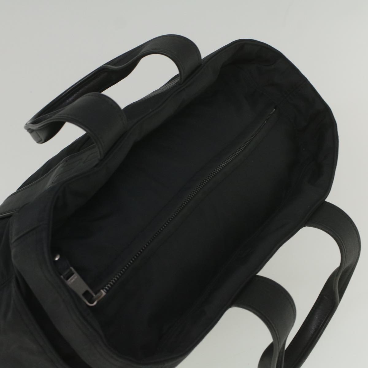 HERMES Acapulco PM Hand Bag Nylon Black Auth bs9023