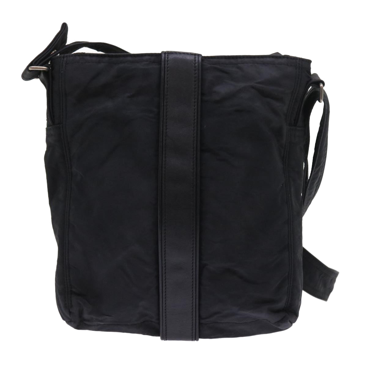 HERMES Acapulco Shoulder Bag Nylon Black Auth bs9024 - 0