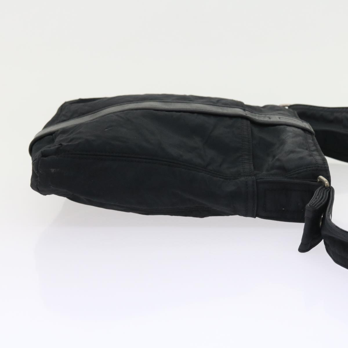 HERMES Acapulco Shoulder Bag Nylon Black Auth bs9024
