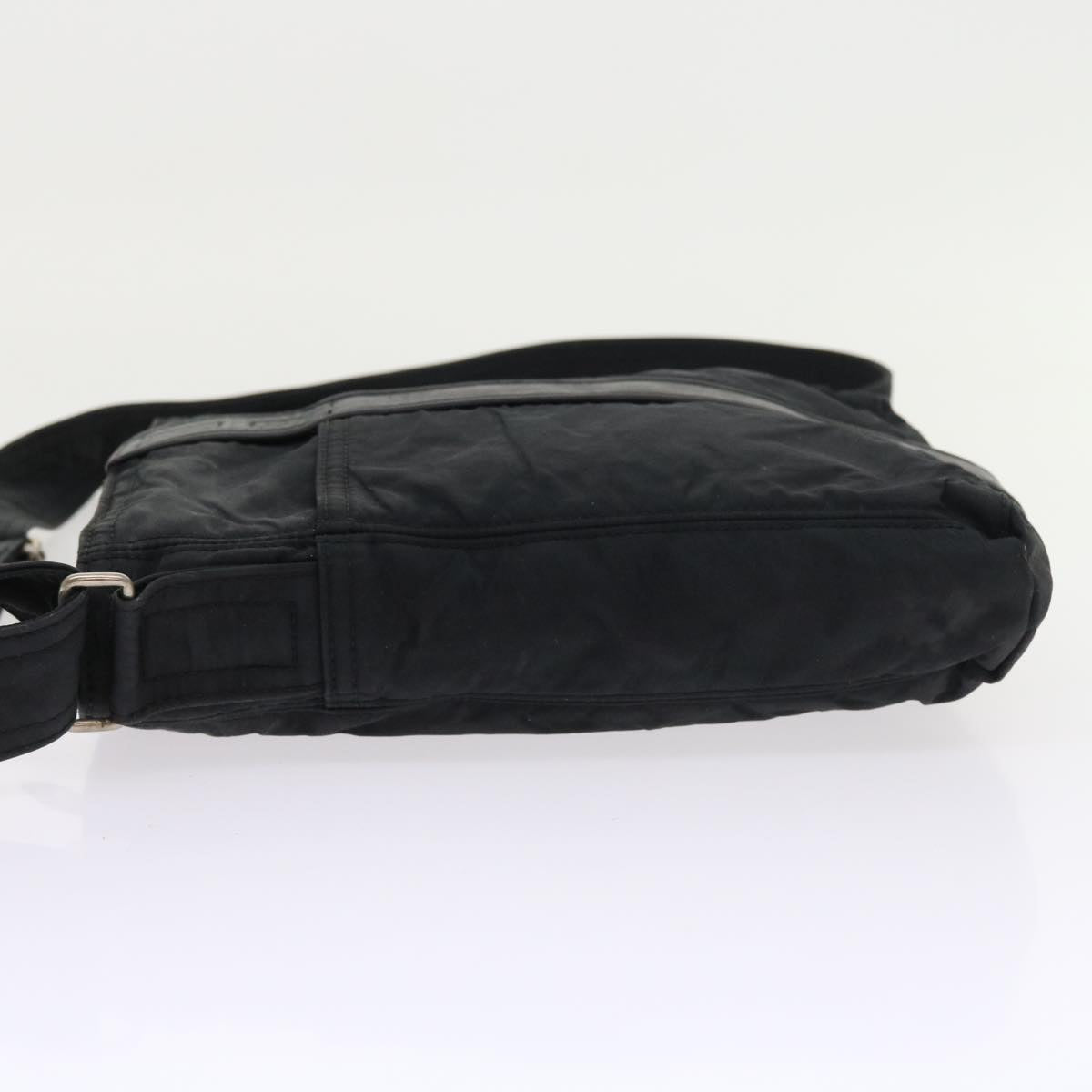 HERMES Acapulco Shoulder Bag Nylon Black Auth bs9024