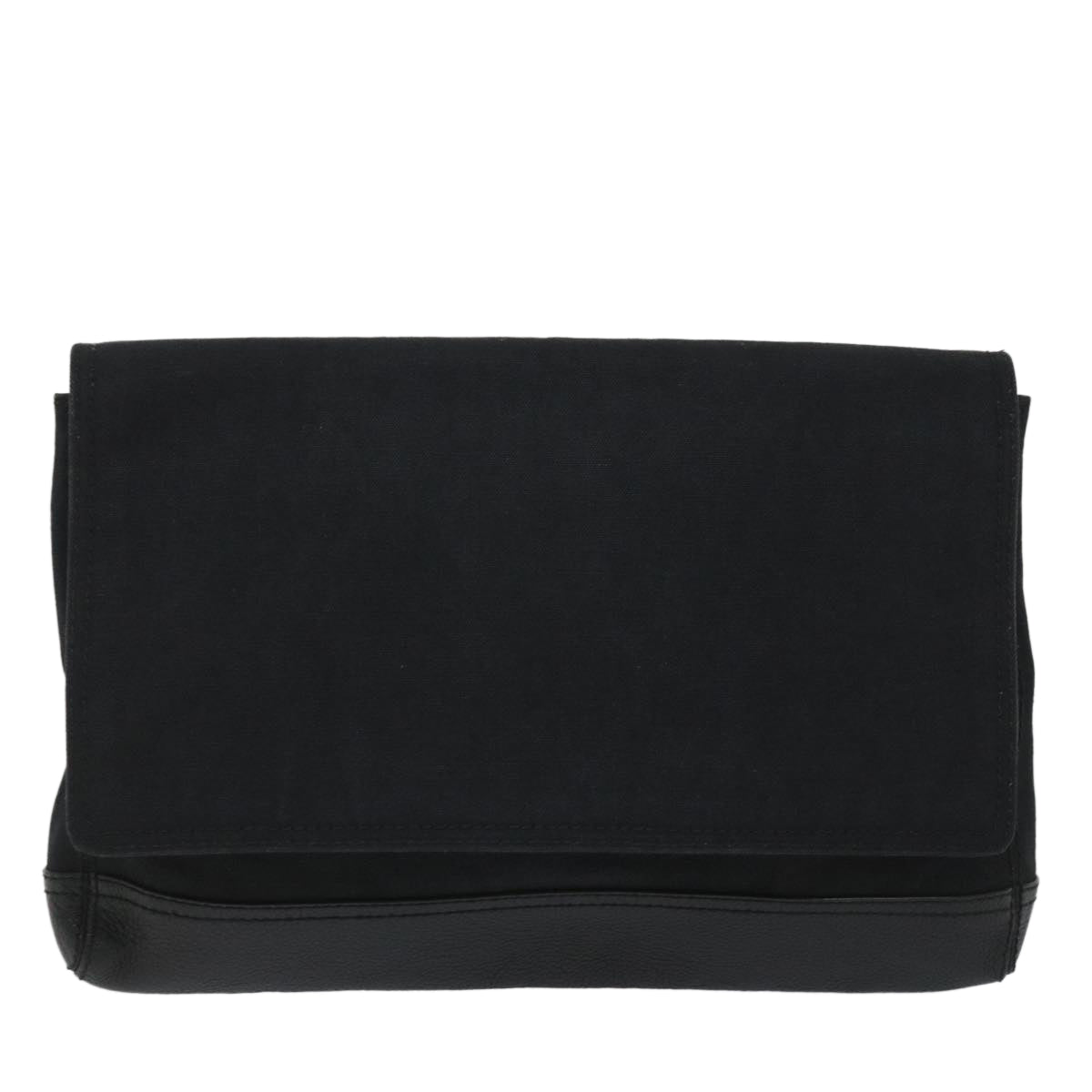 BALENCIAGA Clutch Bag Canvas Black Auth bs9026