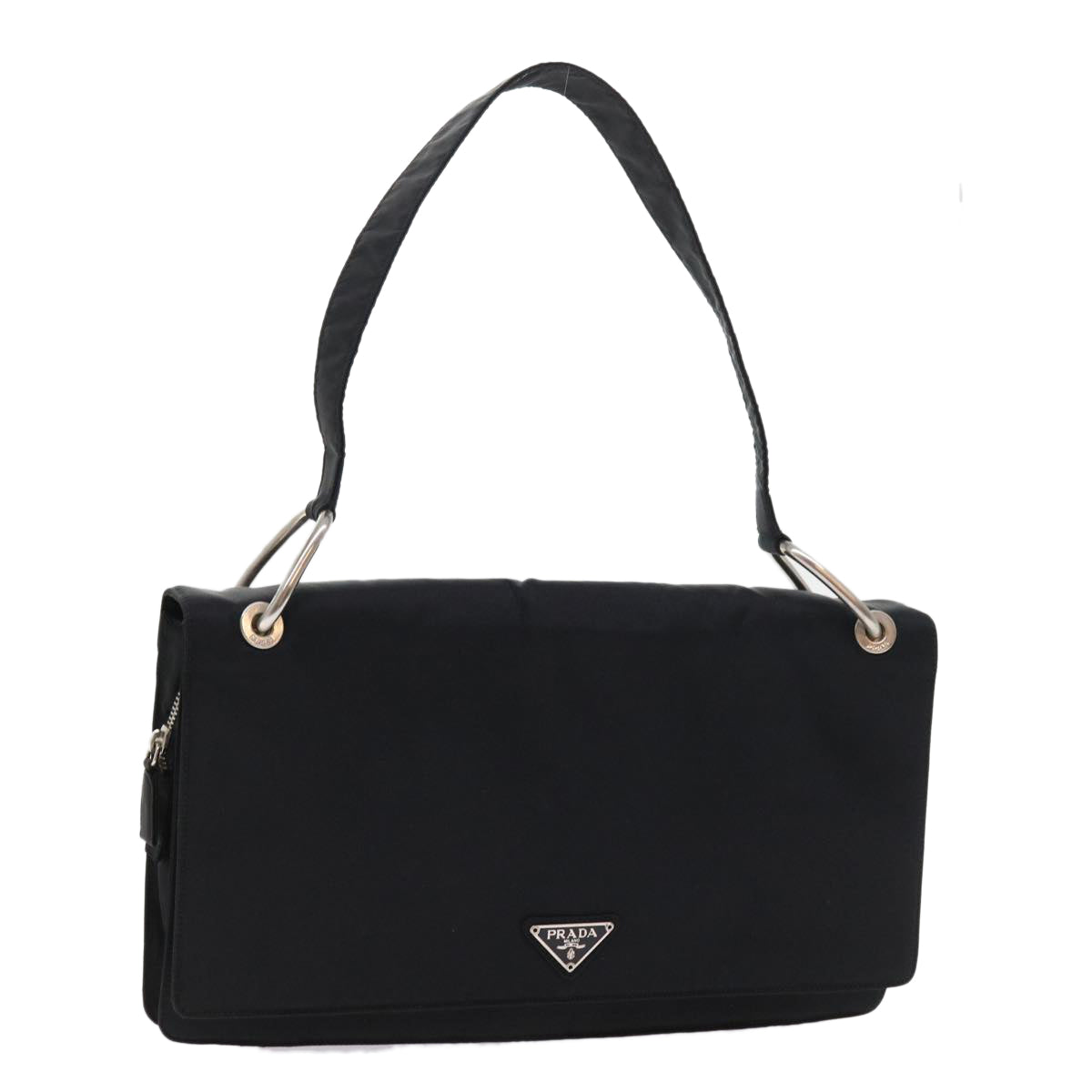 PRADA Shoulder Bag Nylon Black Auth bs9038