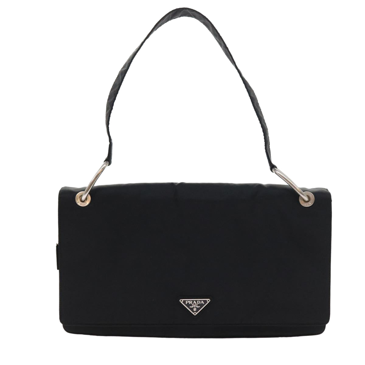 PRADA Shoulder Bag Nylon Black Auth bs9038