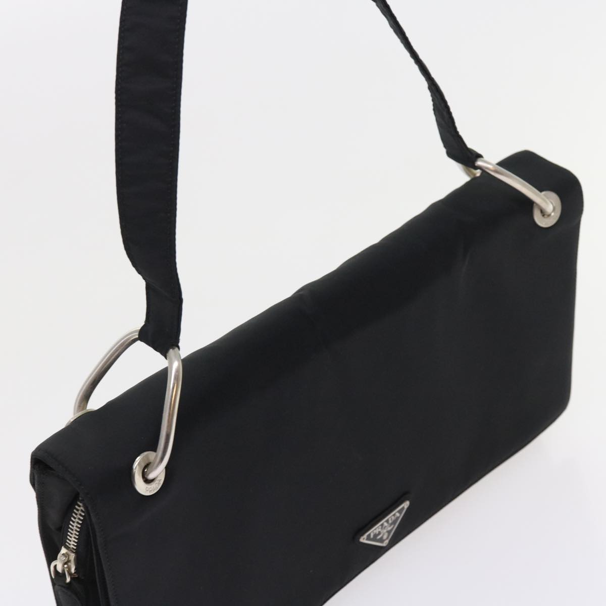 PRADA Shoulder Bag Nylon Black Auth bs9038