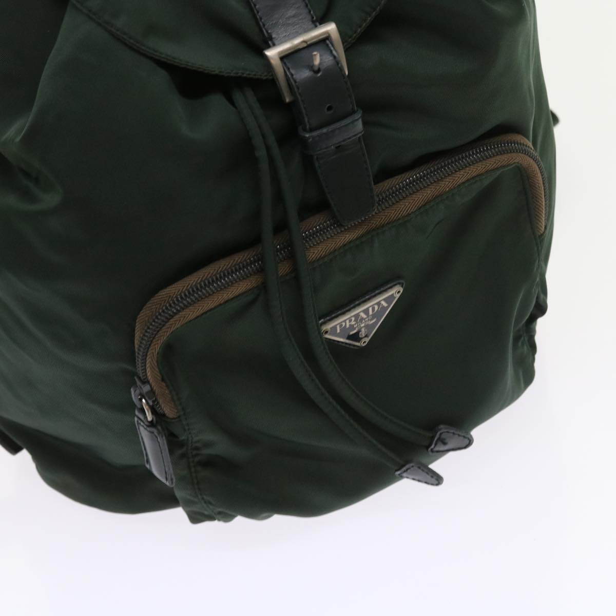 PRADA Backpack Nylon Green Auth bs9039