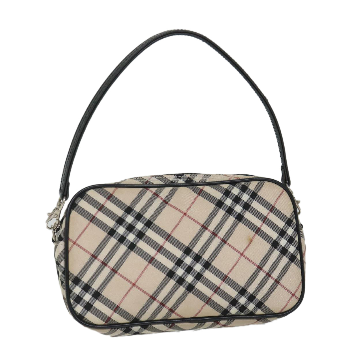 BURBERRY Nova Check Accessory Pouch Nylon Beige Black Auth bs9046