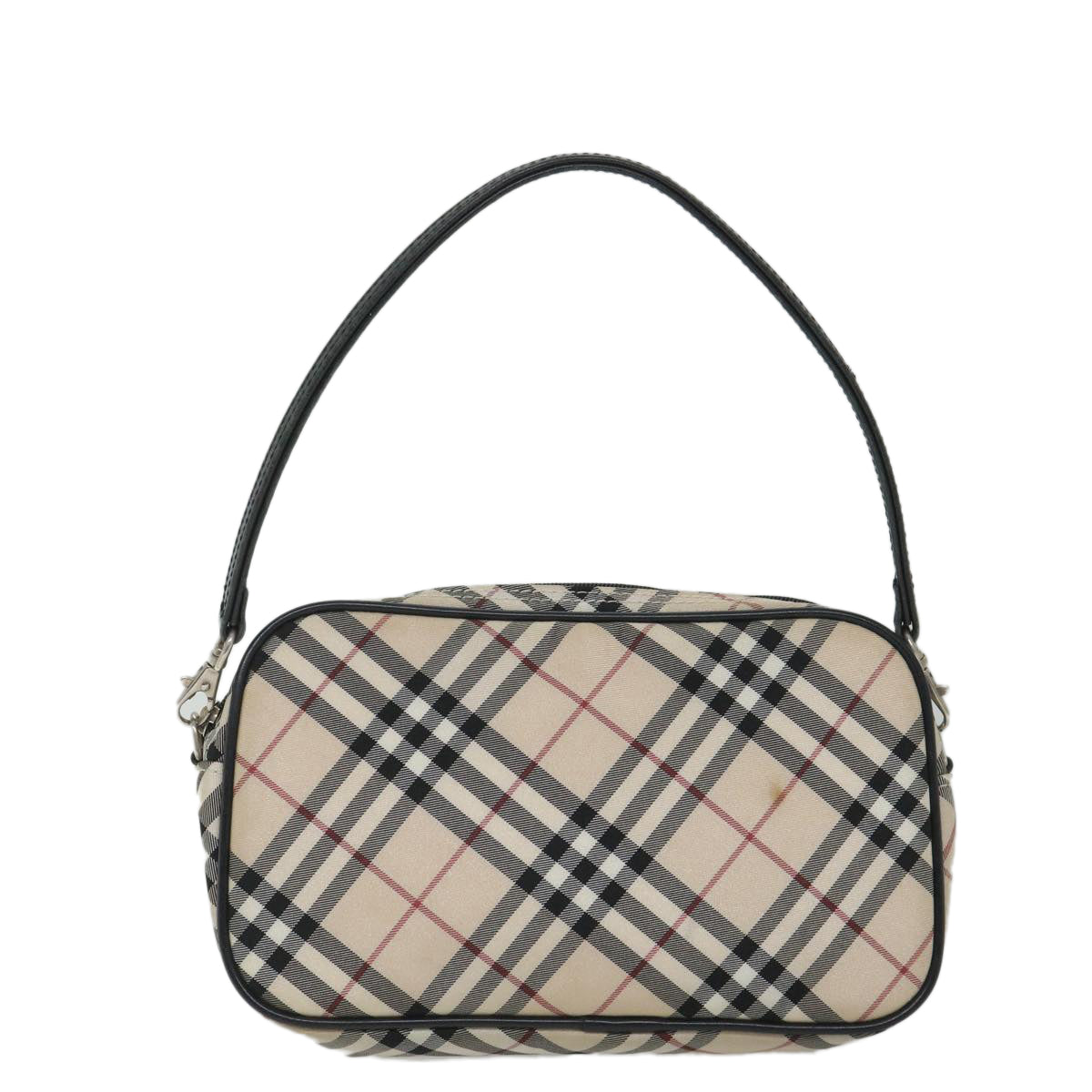 BURBERRY Nova Check Accessory Pouch Nylon Beige Black Auth bs9046