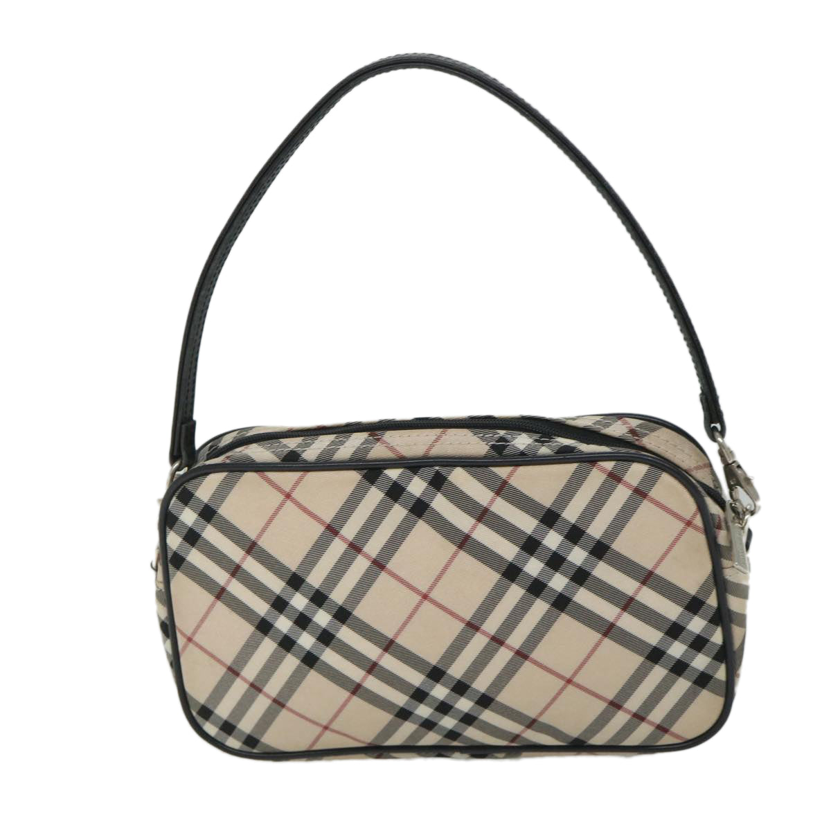 BURBERRY Nova Check Accessory Pouch Nylon Beige Black Auth bs9046 - 0