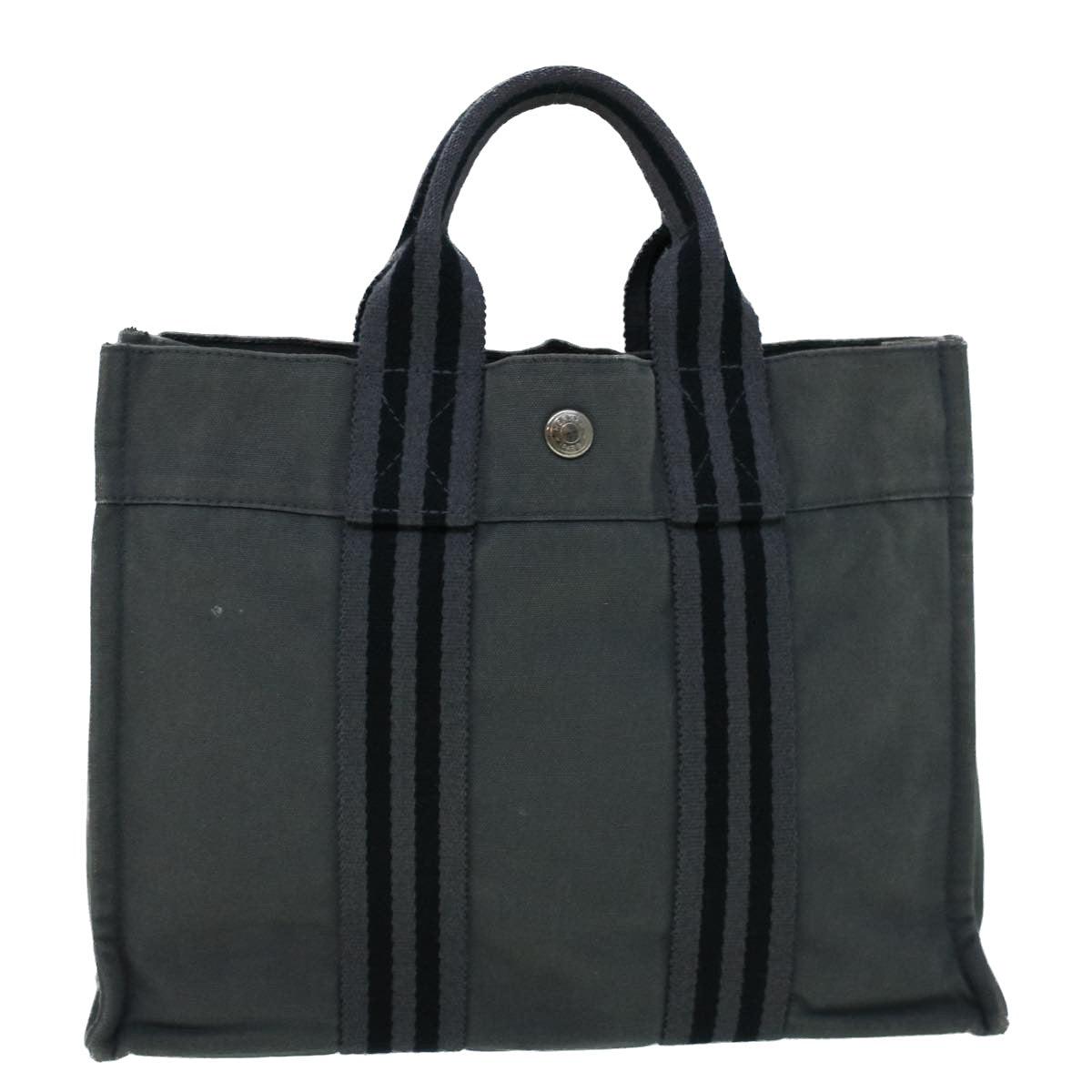 HERMES Fourre Tout PM Tote Bag Canvas Gray Auth bs9065 - 0