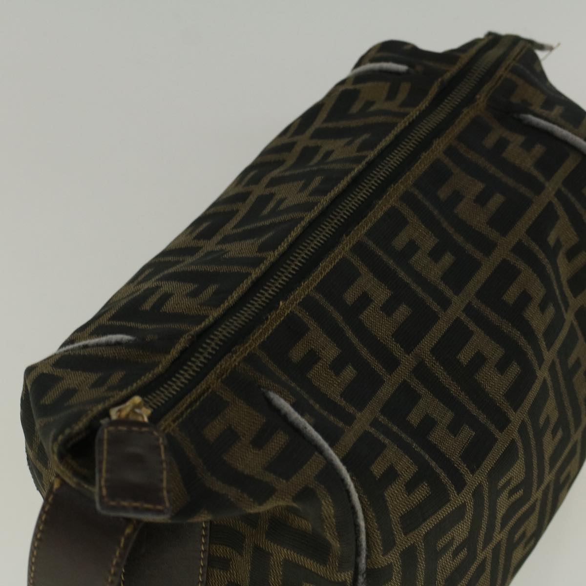 FENDI Zucca Canvas Hand Bag Brown Auth bs9074