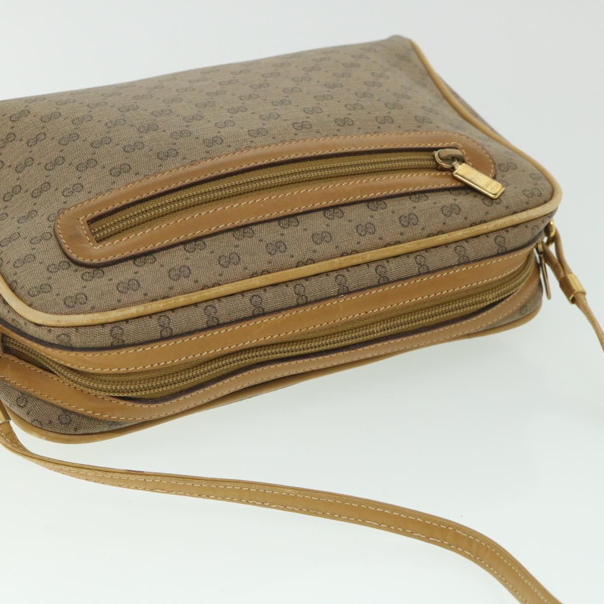 GUCCI Micro GG Supreme Shoulder Bag PVC Leather Beige 007 904 0014 Auth bs9086