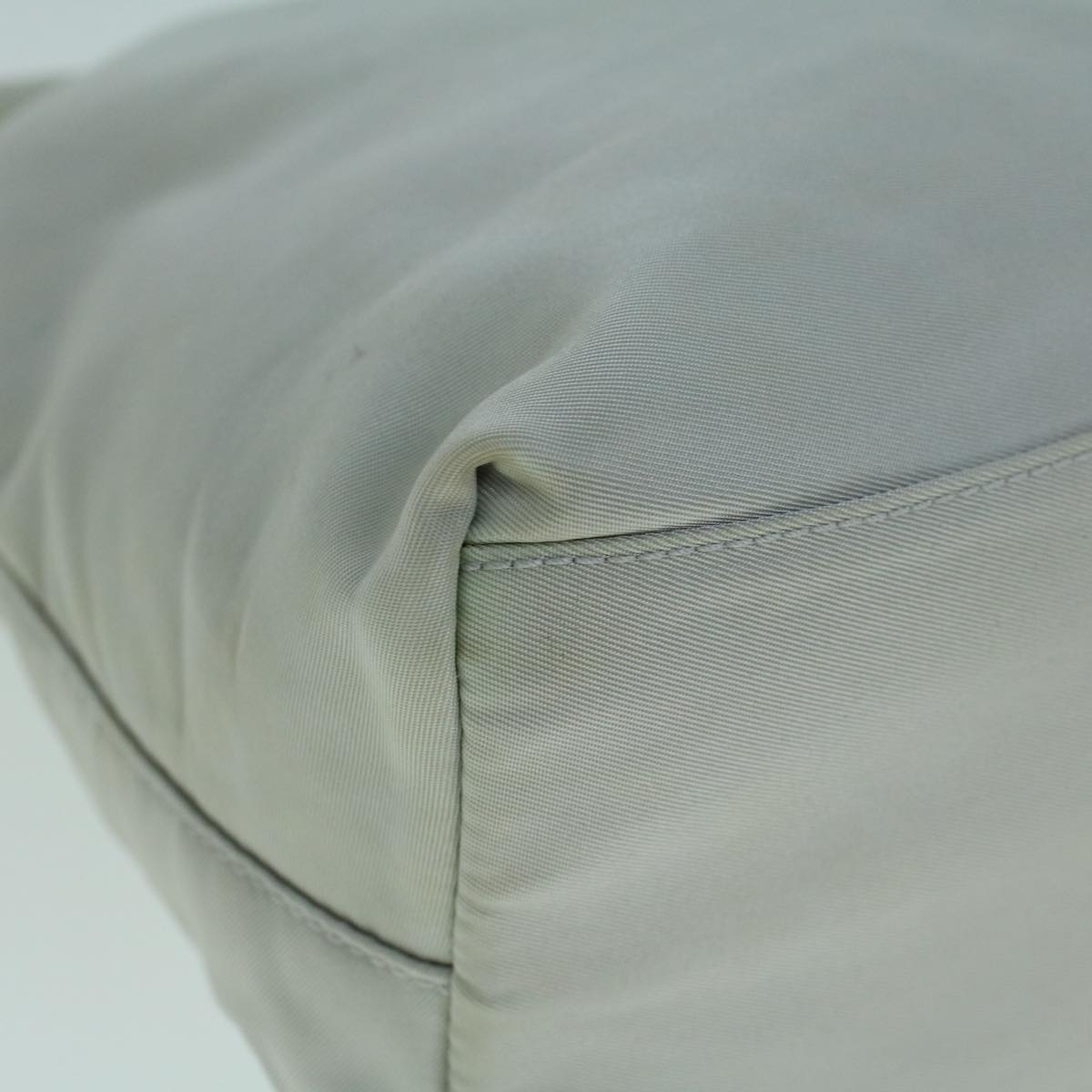 PRADA Shoulder Bag Nylon White Auth bs9087