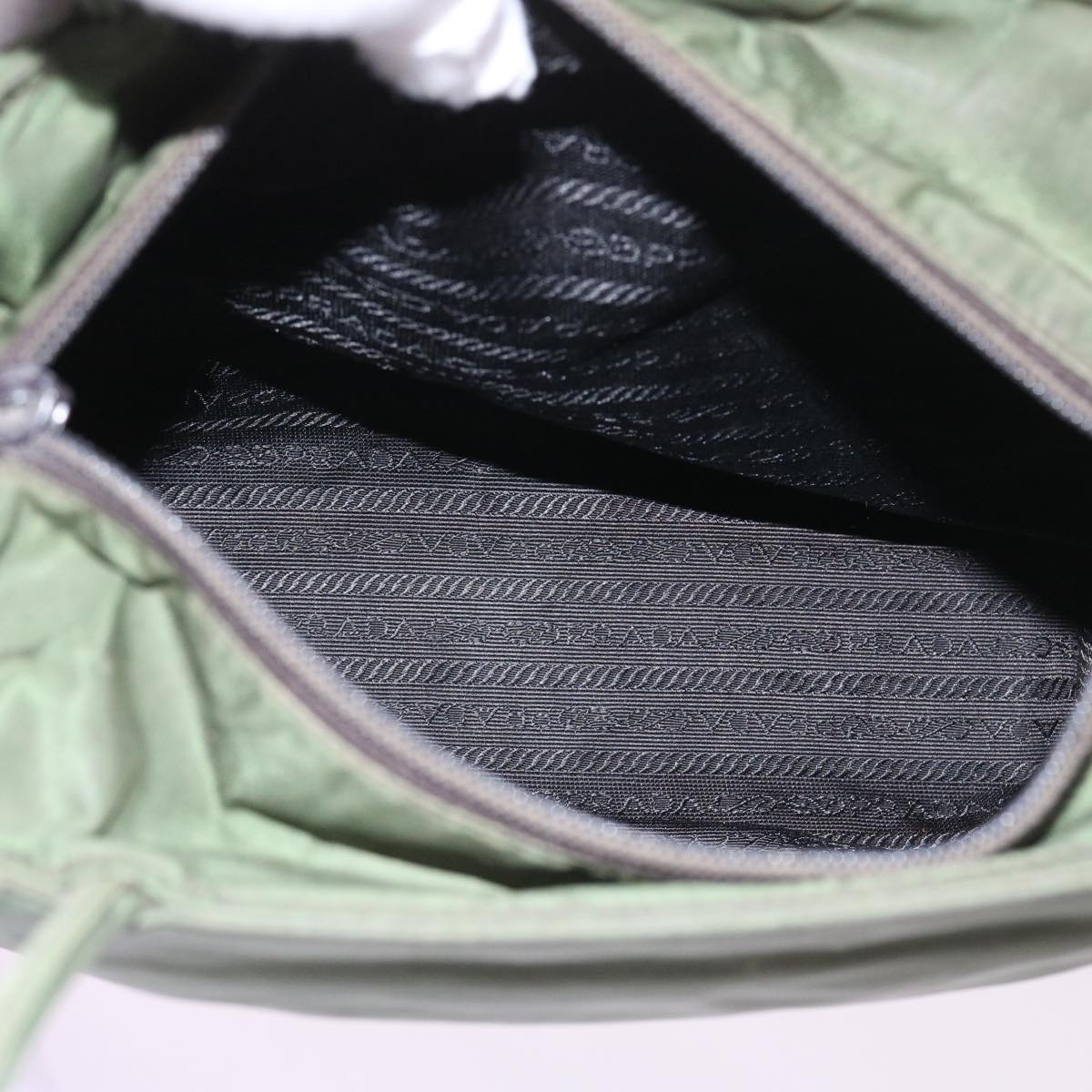 PRADA Shoulder Bag Nylon Green Auth bs9088