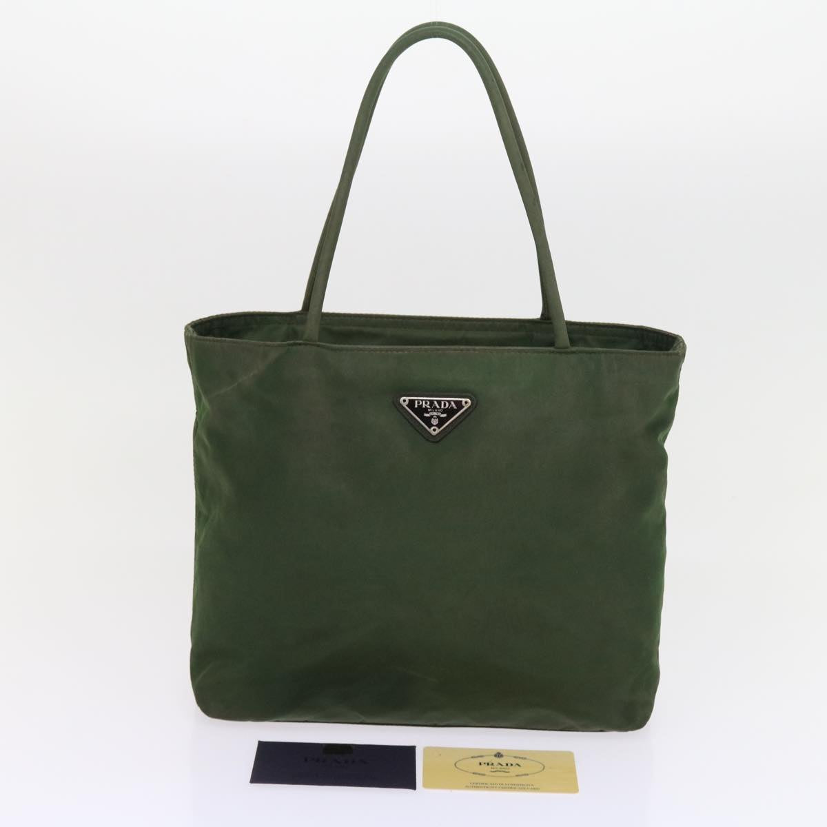 PRADA Shoulder Bag Nylon Green Auth bs9088