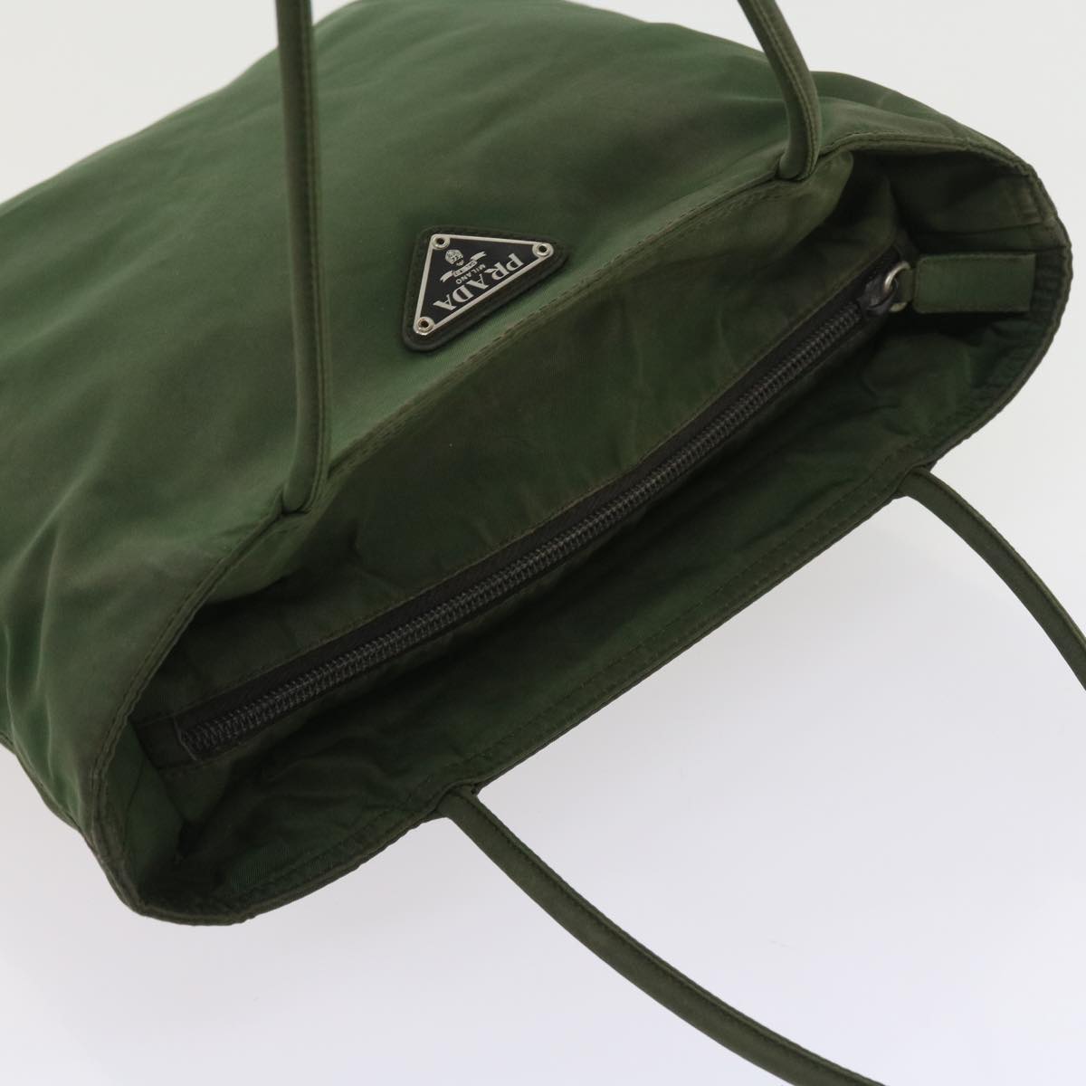 PRADA Shoulder Bag Nylon Green Auth bs9088