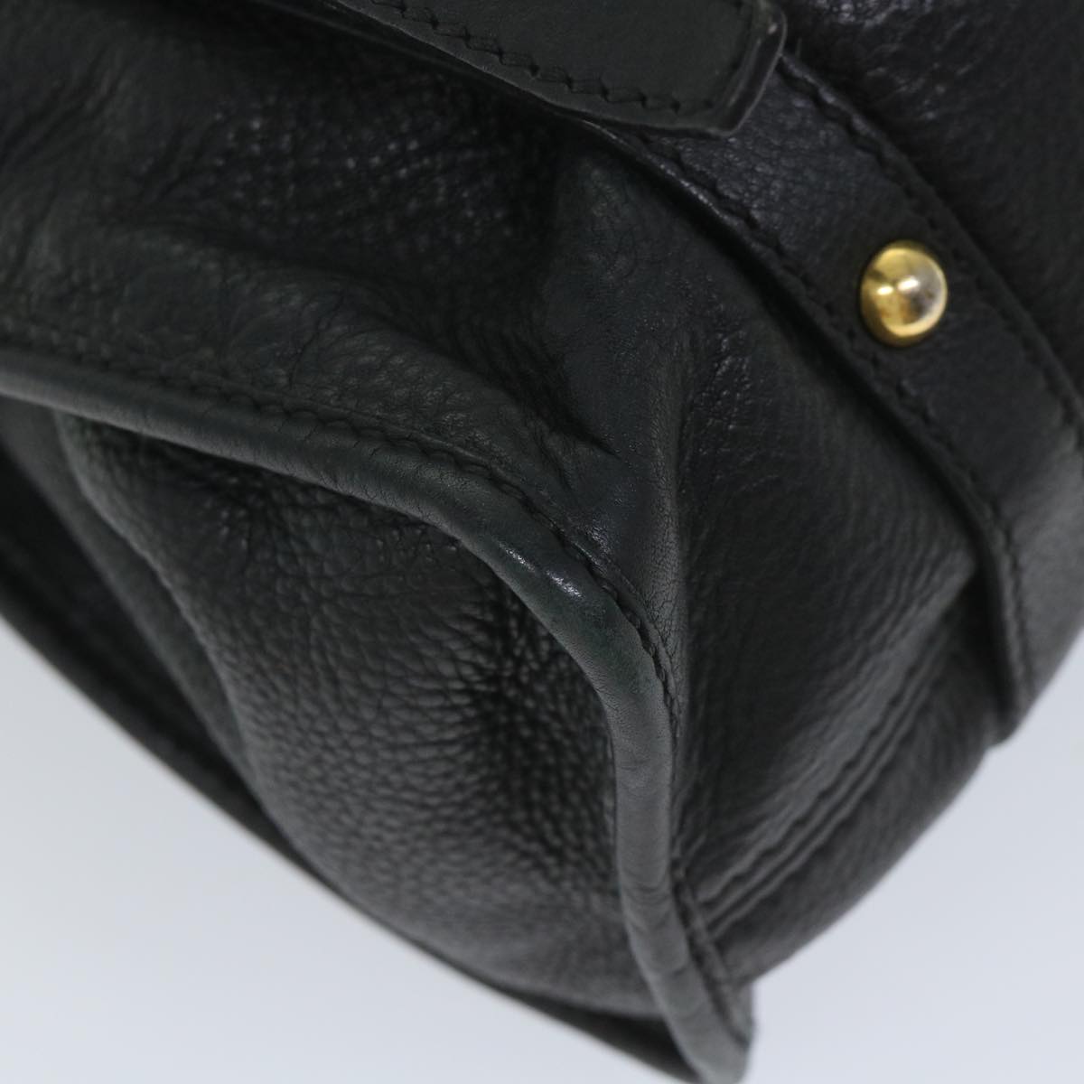 Miu Miu Shoulder Bag Leather Black Auth bs9095