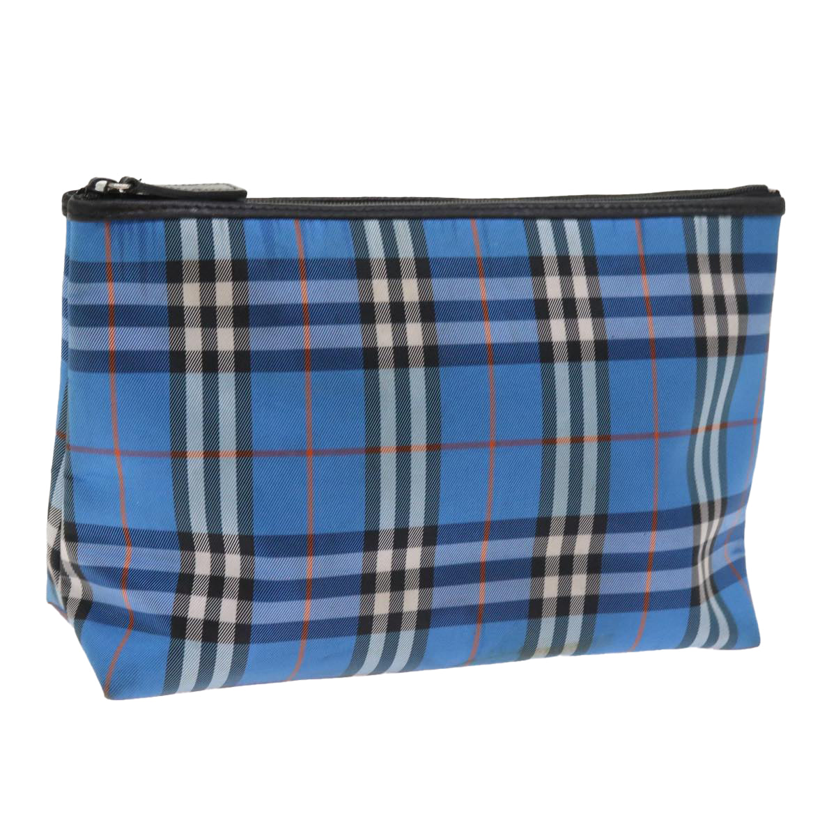 BURBERRY Nova Check Pouch Nylon Blue Auth bs9106