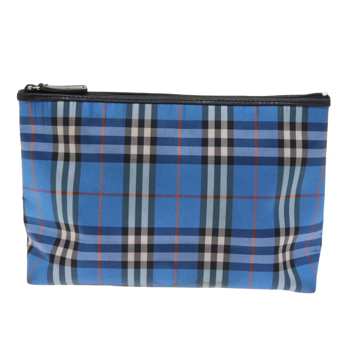 BURBERRY Nova Check Pouch Nylon Blue Auth bs9106