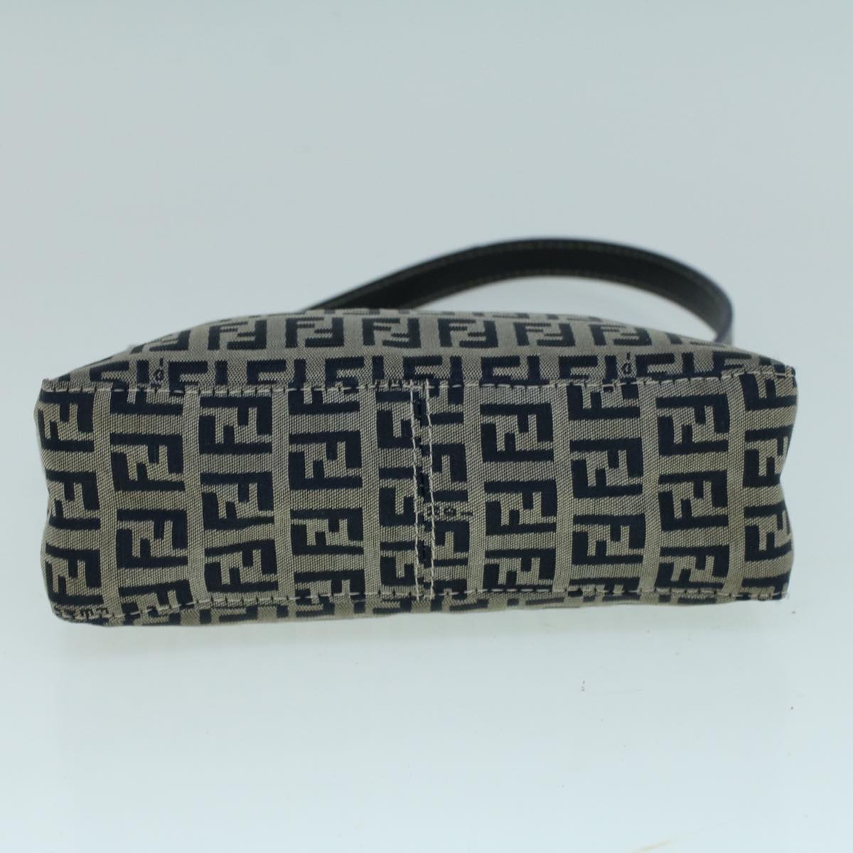 FENDI Zucchino Canvas Shoulder Bag Navy Auth bs9131