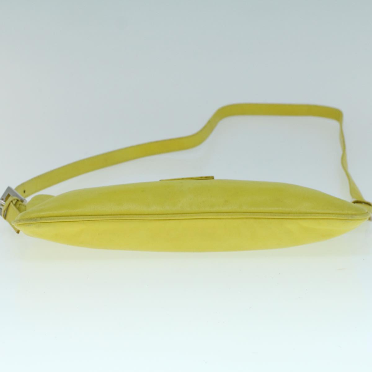 FENDI Mamma Baguette Shoulder Bag Leather Yellow 2354 26685 008 Auth bs9132