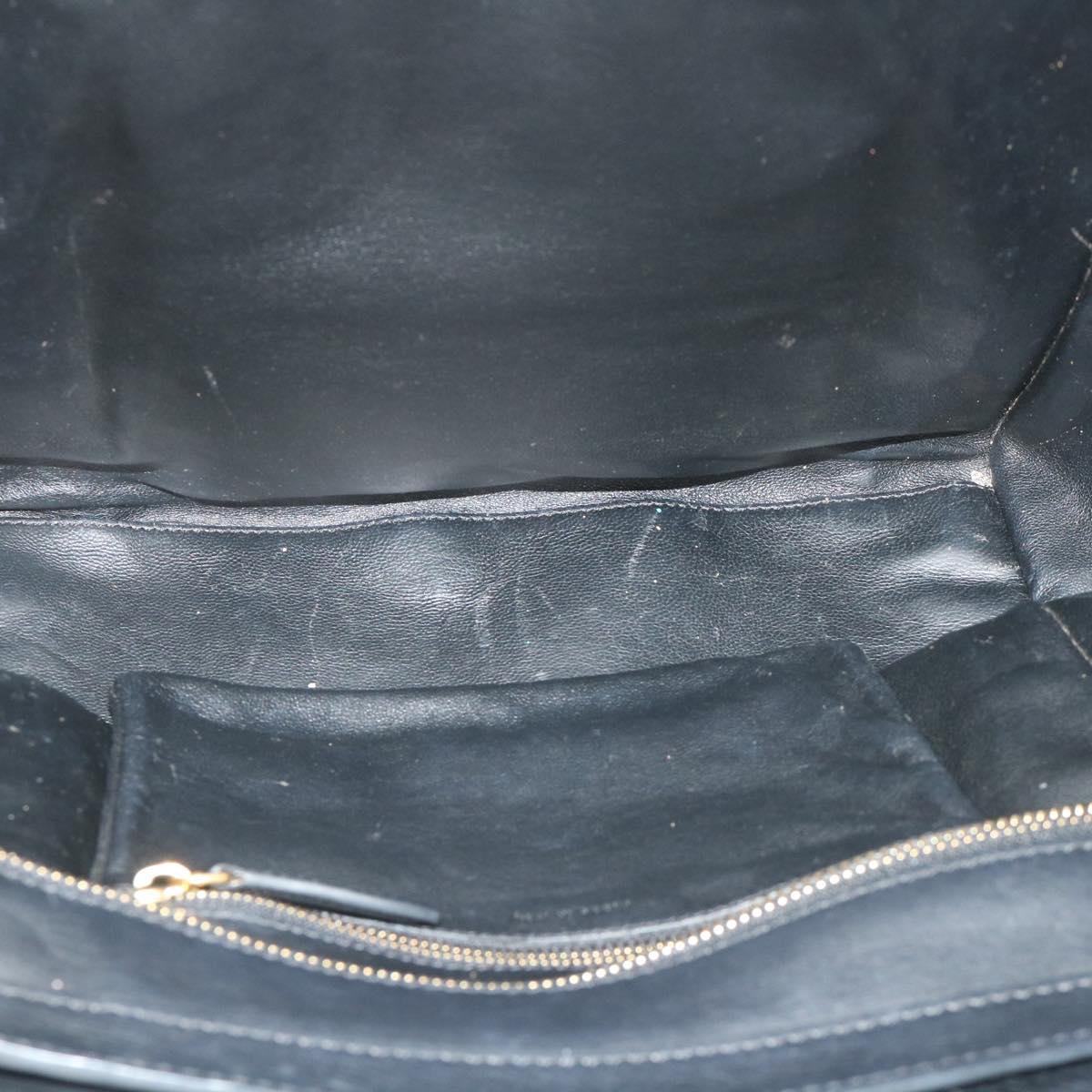 CELINE Luggage Tote Bag Leather Black Auth bs9159