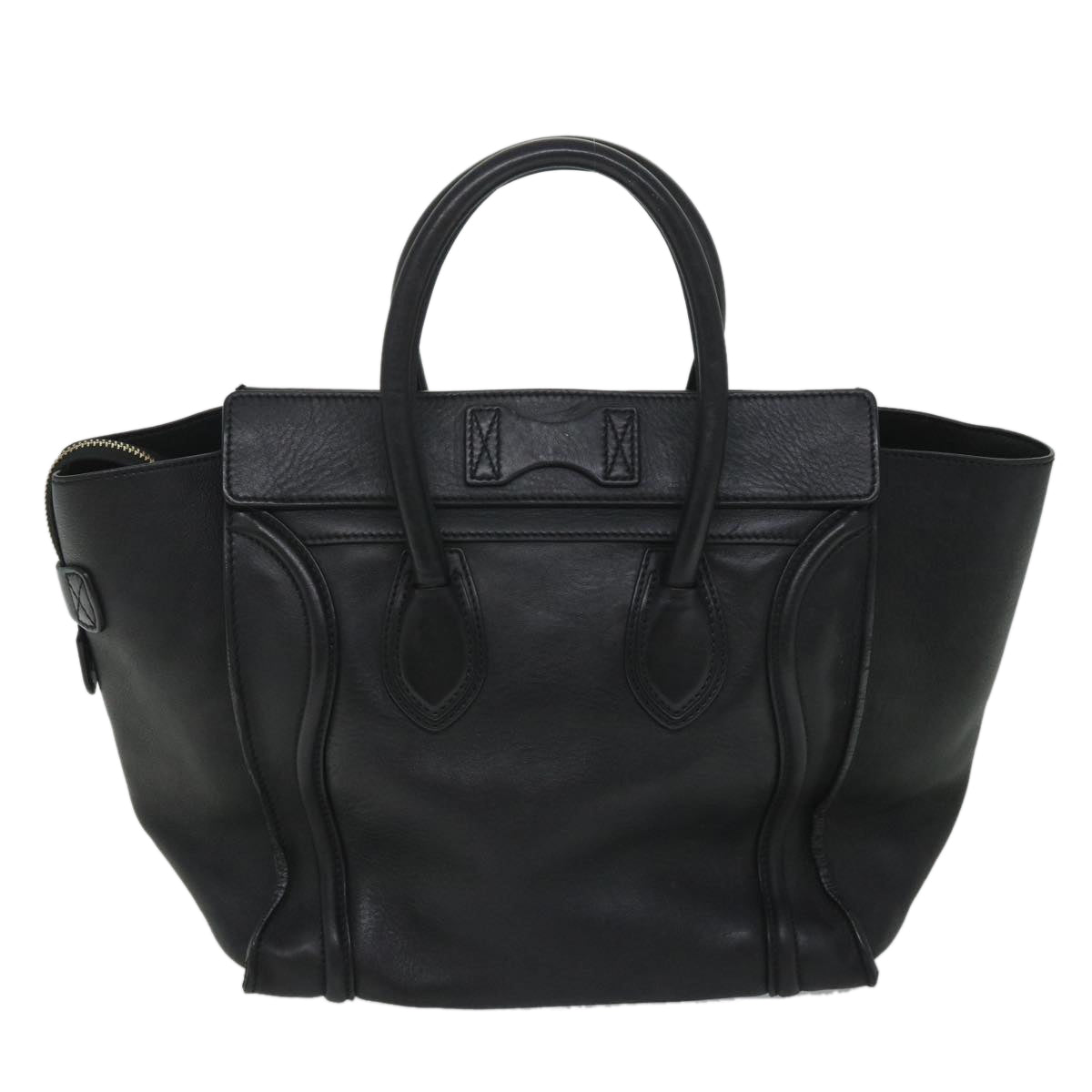 CELINE Luggage Tote Bag Leather Black Auth bs9159 - 0