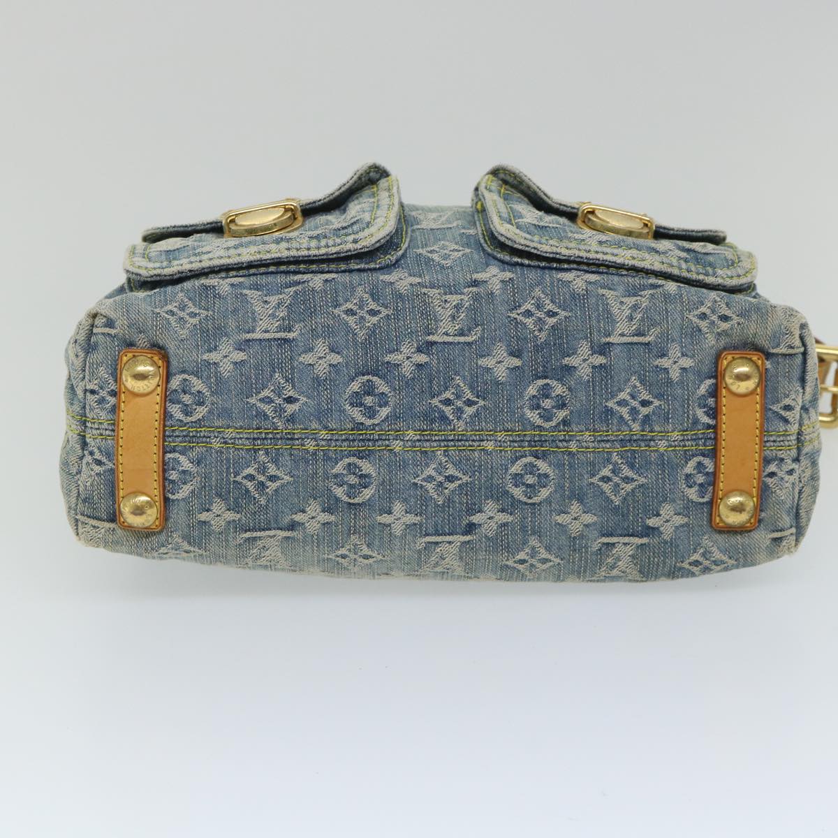 LOUIS VUITTON Monogram Denim Buggy PM Shoulder Bag Blue M95049 LV Auth bs9187