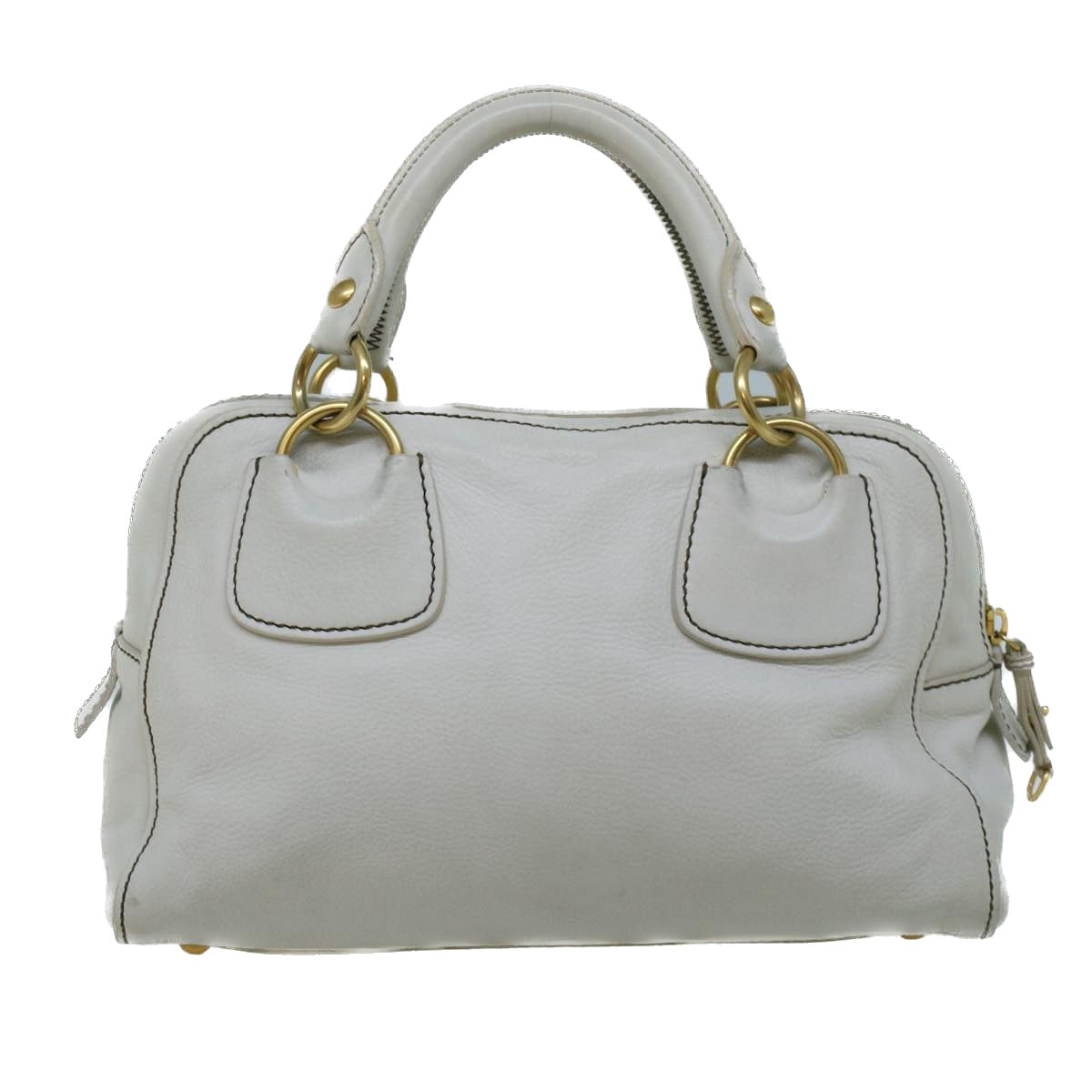 Miu Miu Hand Bag Leather White Auth bs9198 - 0
