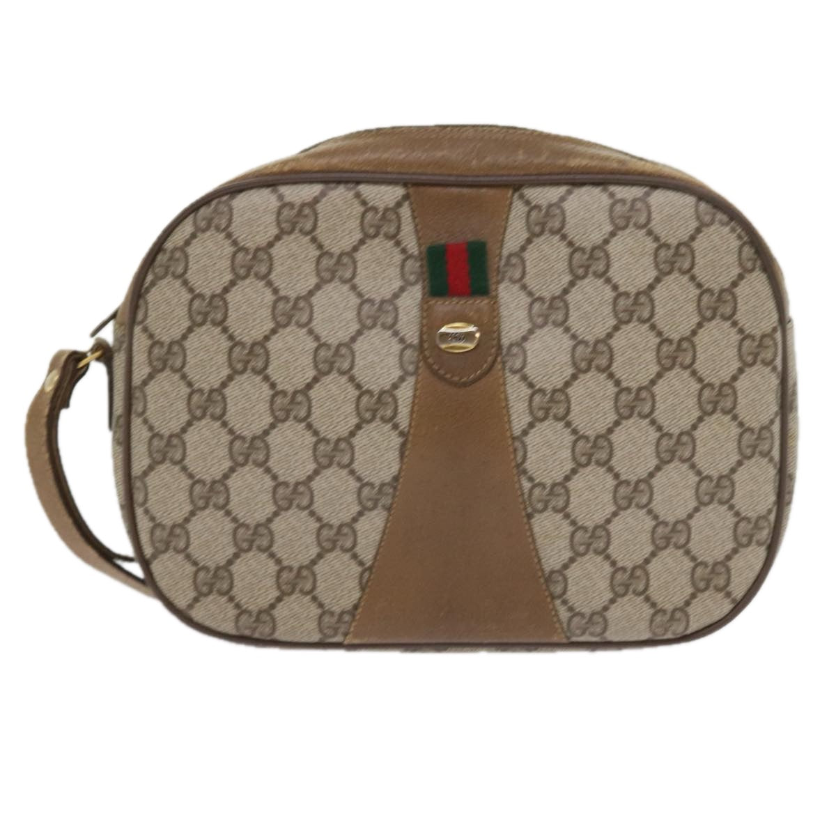 GUCCI GG Supreme Web Sherry Line Clutch Bag Beige Red 89 01 034 Auth bs9231 - 0