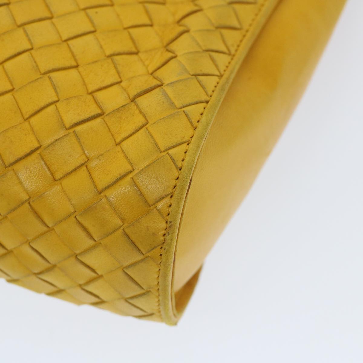 BOTTEGA VENETA INTRECCIATO Shoulder Bag Leather Yellow Auth bs9234