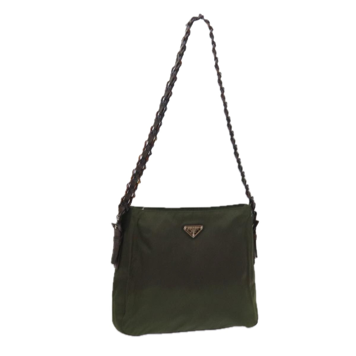 PRADA Shoulder Bag Nylon Green Auth bs9241