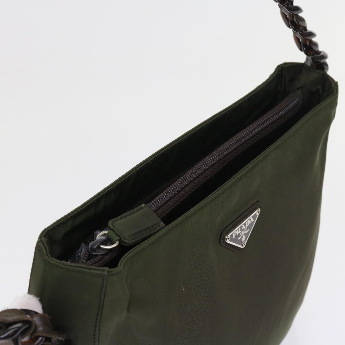 PRADA Shoulder Bag Nylon Green Auth bs9241