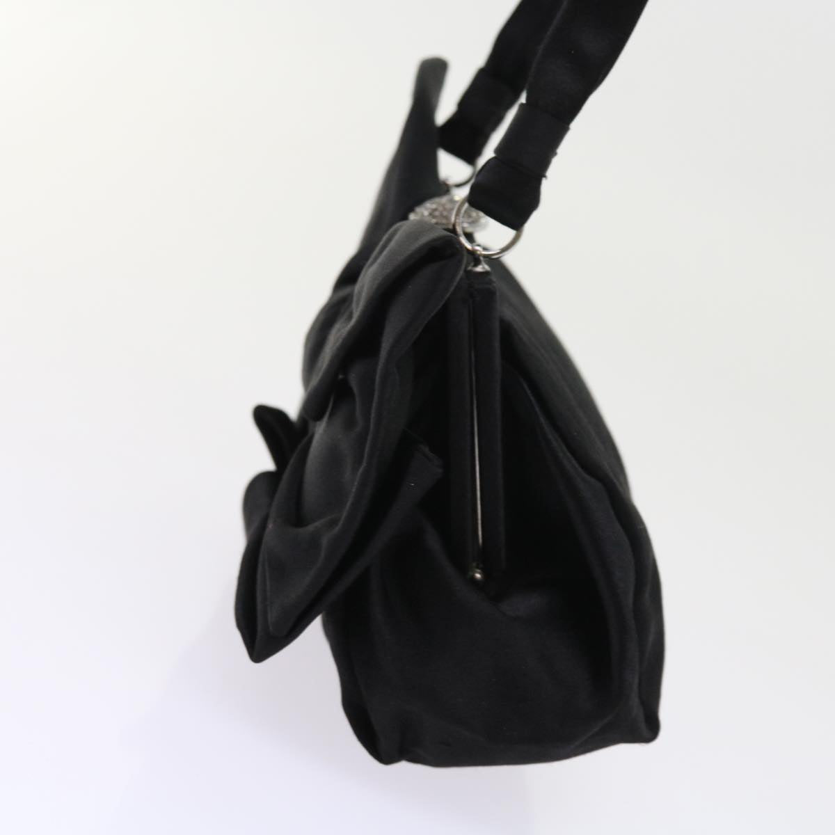 VALENTINO Hand Bag Velor Black Auth bs9252