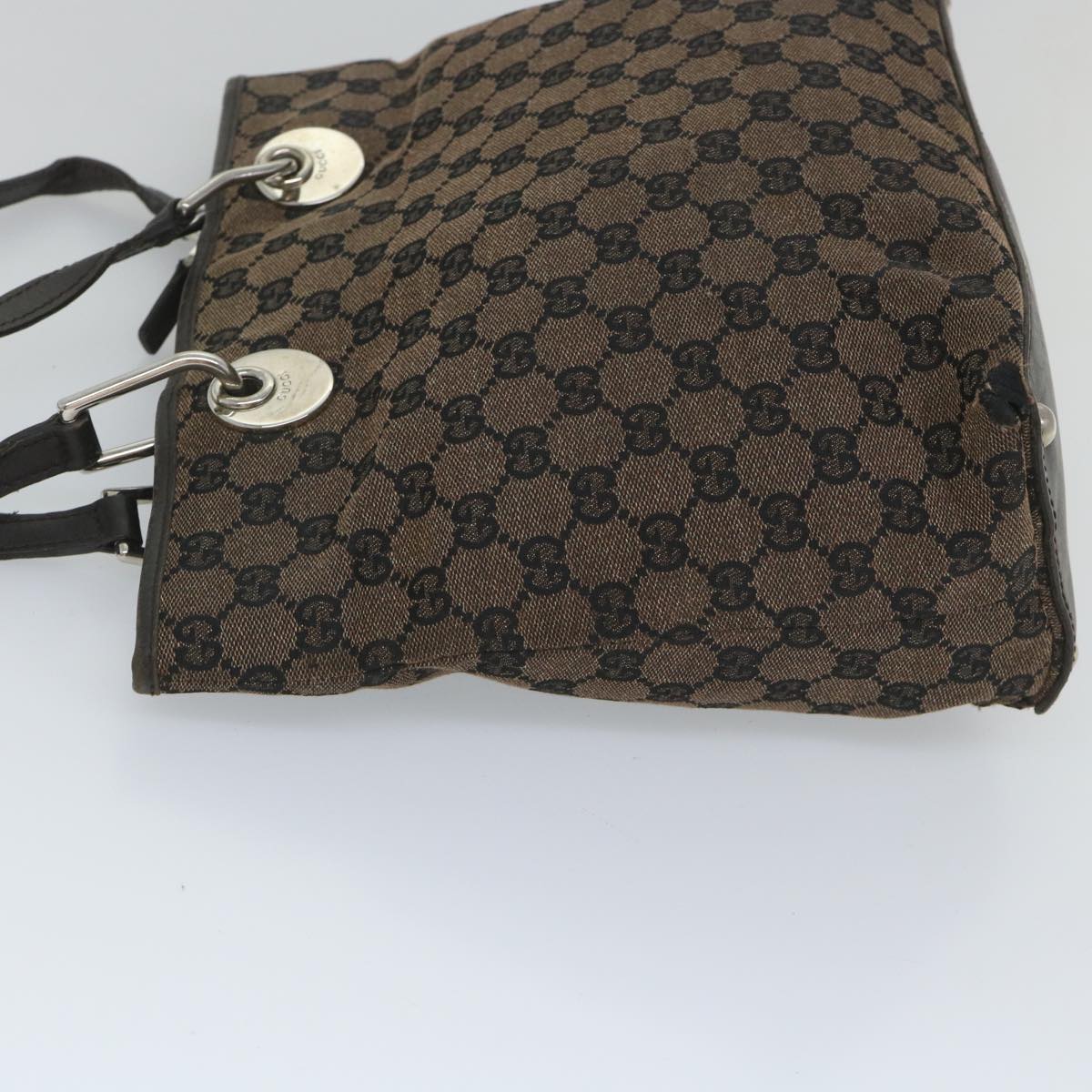 GUCCI GG Canvas Tote Bag Brown 285585 Auth bs9255