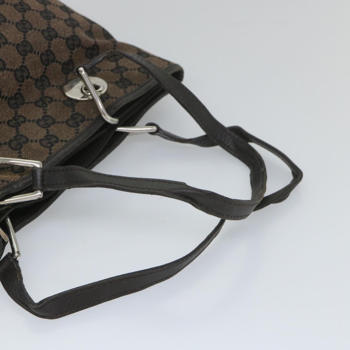 GUCCI GG Canvas Tote Bag Brown 285585 Auth bs9255