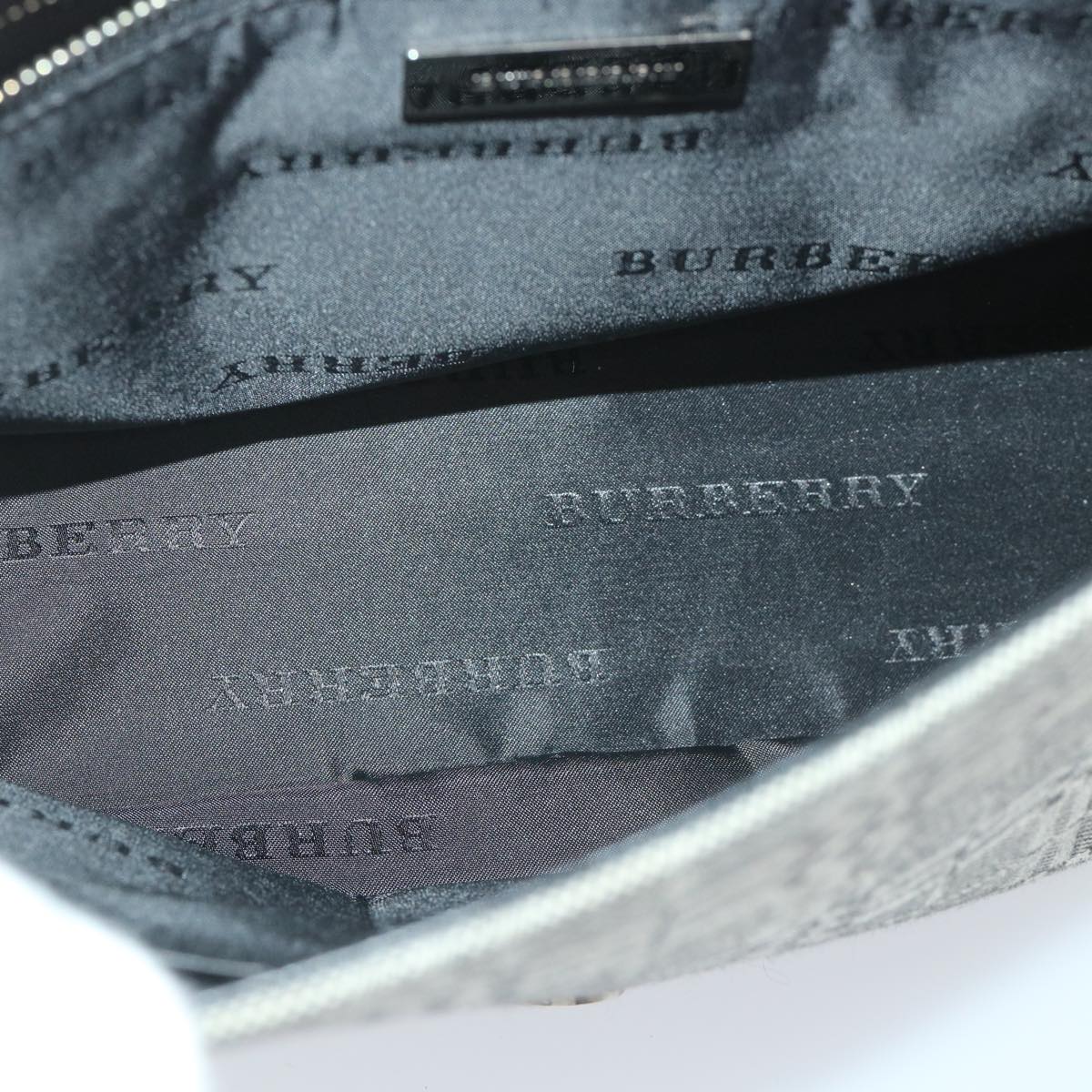 BURBERRY Shoulder Bag Canvas Gray Auth bs9261