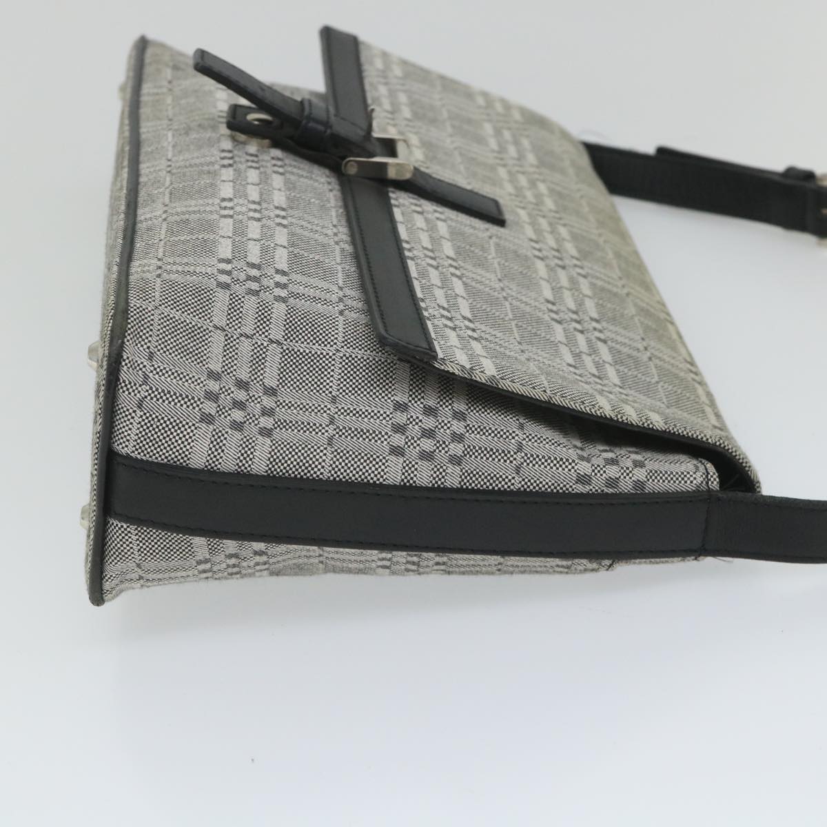 BURBERRY Shoulder Bag Canvas Gray Auth bs9261