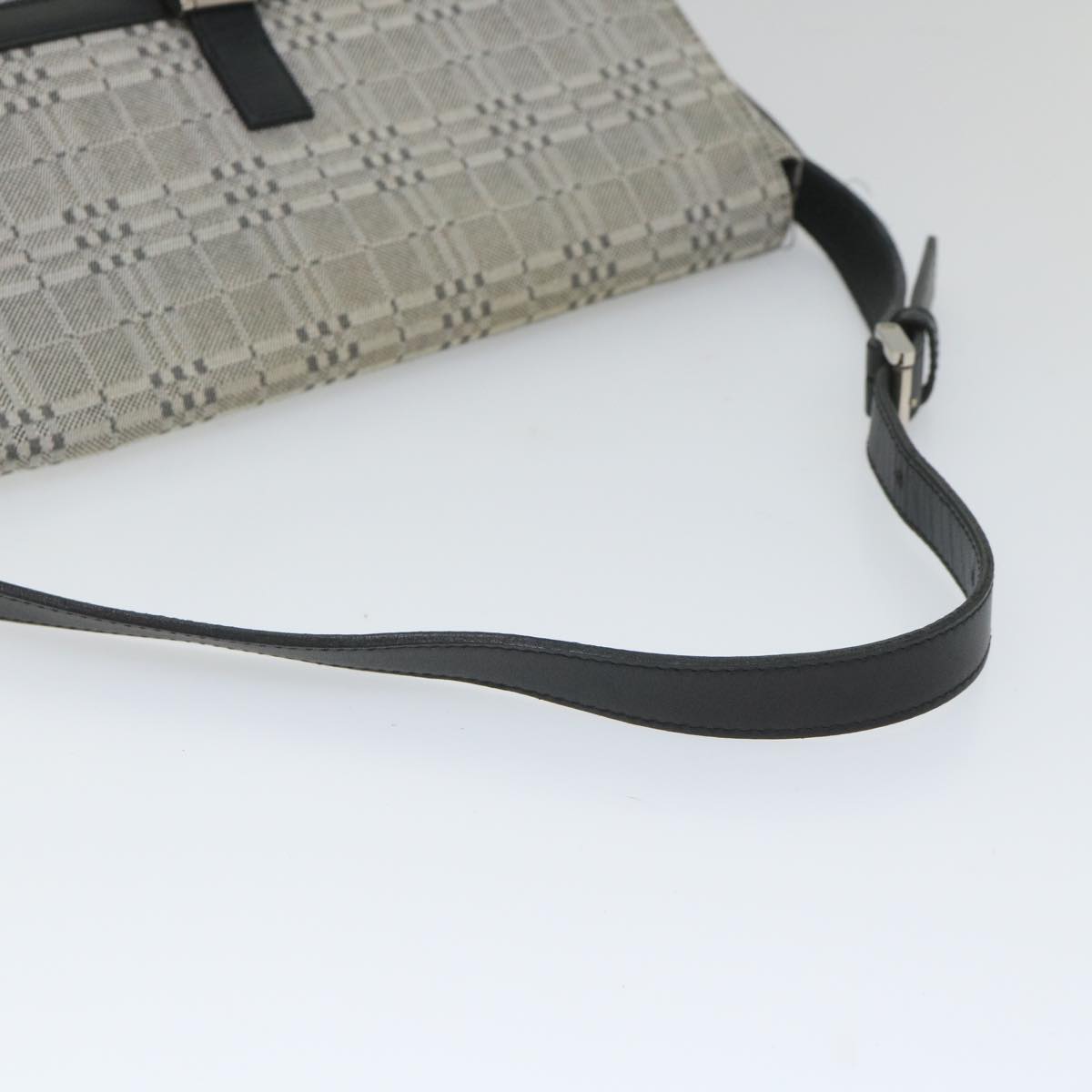 BURBERRY Shoulder Bag Canvas Gray Auth bs9261