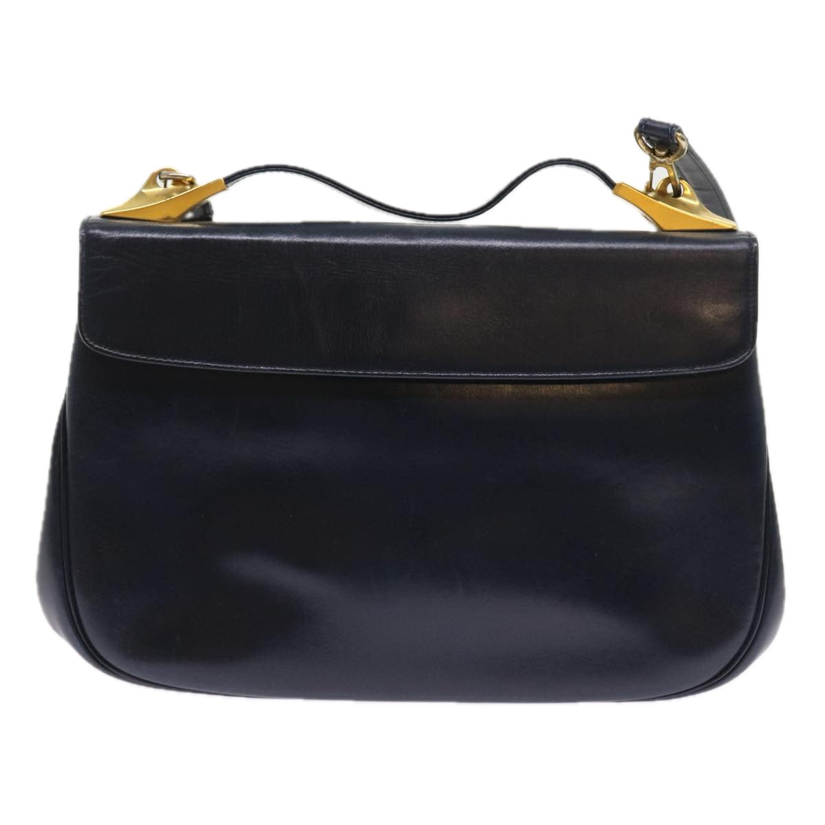 Christian Dior Shoulder Bag Leather 2way Navy Auth bs9266