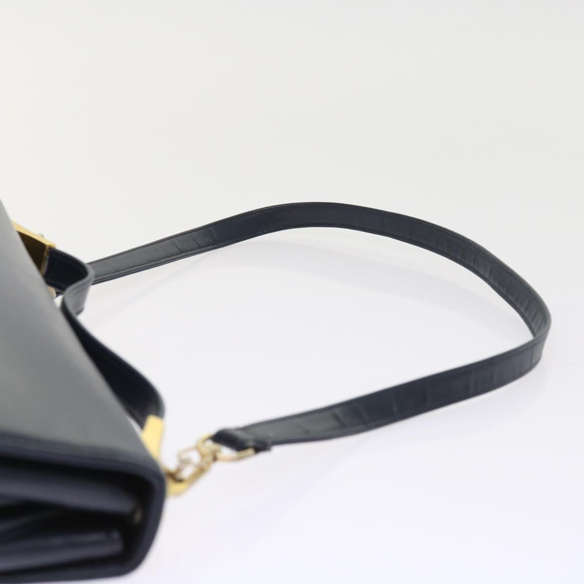 Christian Dior Shoulder Bag Leather 2way Navy Auth bs9266