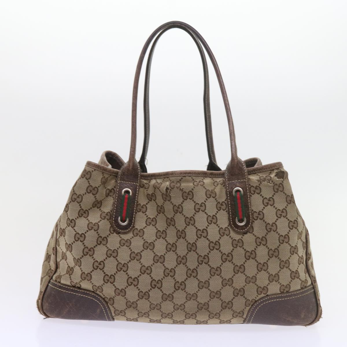 GUCCI GG Canvas Web Sherry Line Shoulder Bag 2Set Beige Green Red Auth bs9278