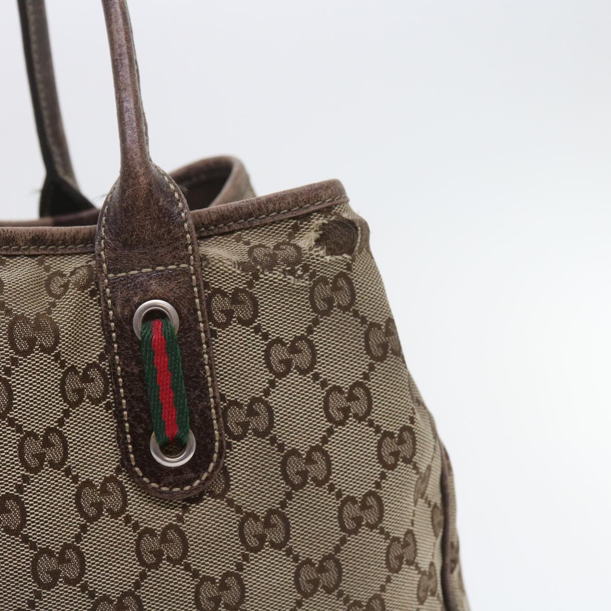 GUCCI GG Canvas Web Sherry Line Shoulder Bag 2Set Beige Green Red Auth bs9278